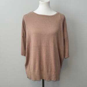 Andree by Unit Casual Oversized Tan Knit Top Women's Medium